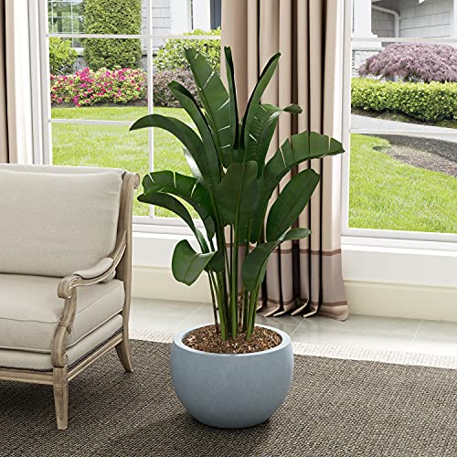 Large Round Bowl Blue Gray Concrete Planter 20" Dia (Gray / 19.9" d)