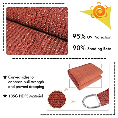7'X8' Sun Shade Sail Rust Red Curved Rectangle Customizable