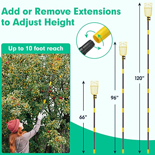 Fruit Picker 66 Inch Long Heavy Duty Fruit Picker Tool with Fruit Basket