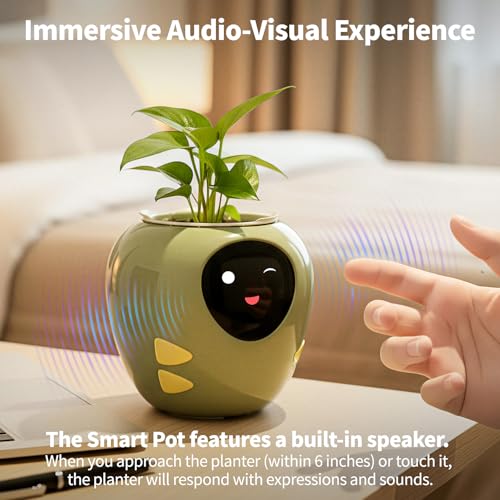 Plantbot Upgraded Large Smart Flower Pot Pet Planter Robot with Artificial Intelligence