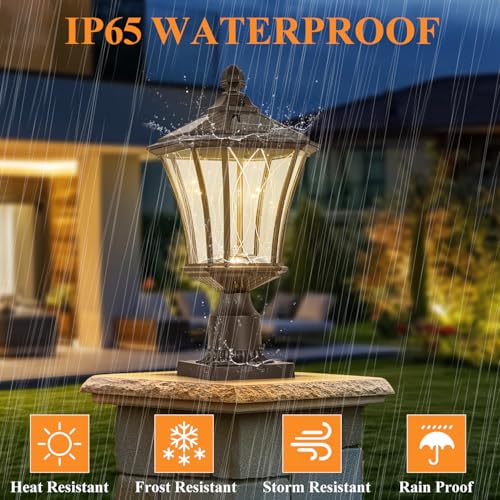 Dusk to Dawn Solar Outdoor Post Lights (L-1-BR)