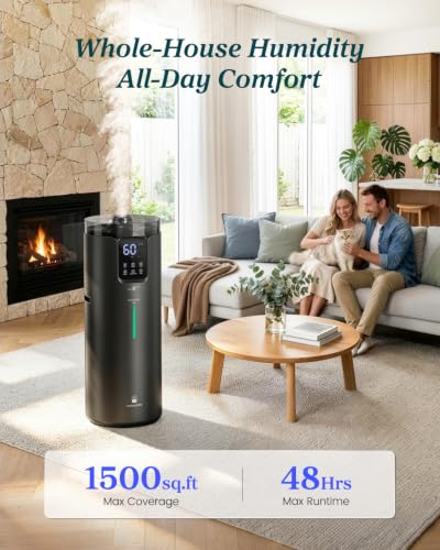 16L Cool Mist Humidifiers for Large Room Whole House 1500 sq.ft (Black)