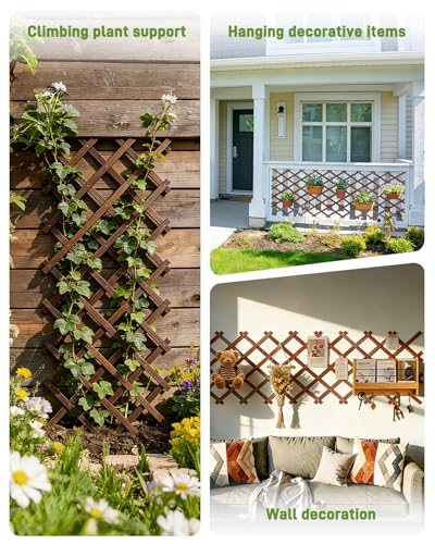 Expandable Wooden Latice Fence Panel (1 PACK / 2.2 x 5.2 ft)