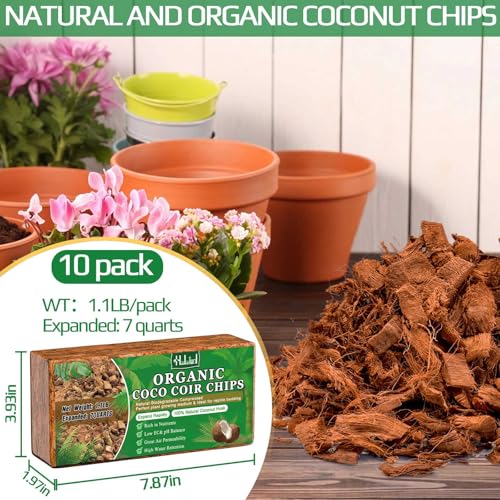 10 Pcs Coco Husk Chips for Plants
