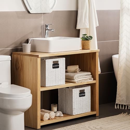 2 Pack Wicker Basket (White / 2pack-10.5L×10.5H×9.5W)