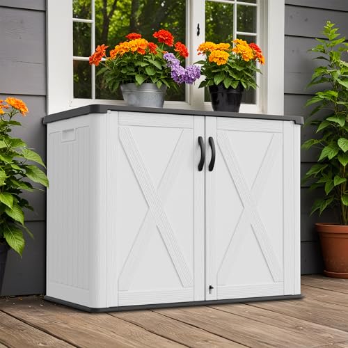 26 Cuft Outdoor Storage Box with Lockable Doors (26 Cuft / White)