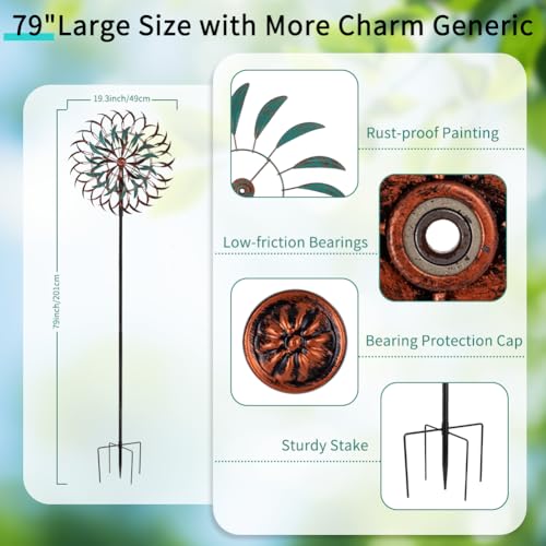 Large Metal Wind Spinners (Brown-6 Layers-20")