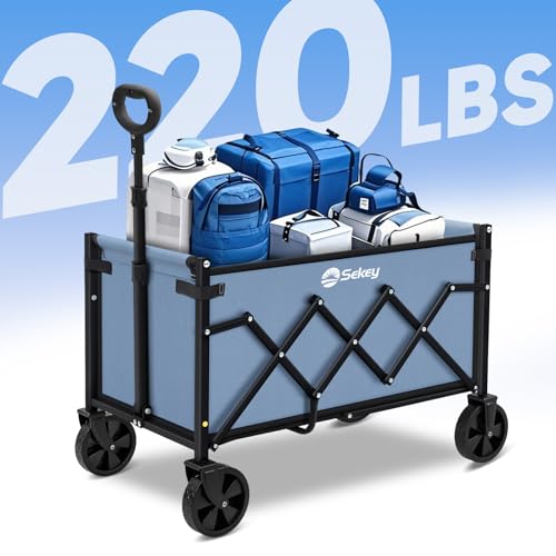 Lightweight Collapsible Wagon (Blue / 220 lbs)