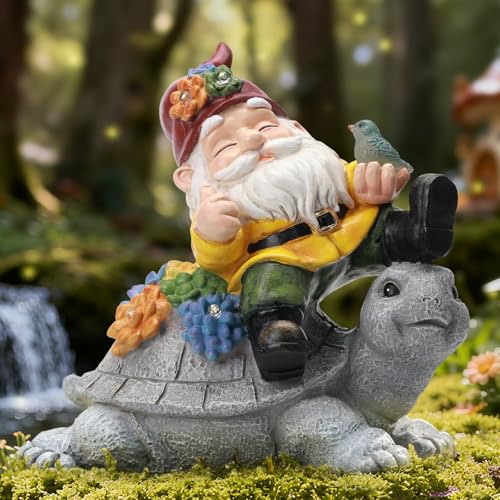 Solar Garden Statue Outdoor Decor (Gnometurtle)