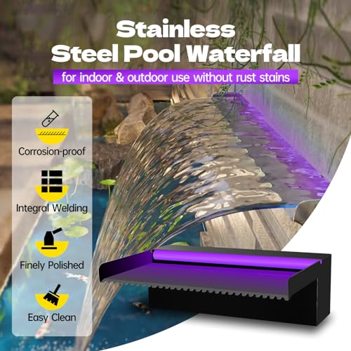Pool Waterfall Spillway Stainless Steel Pond Fountain