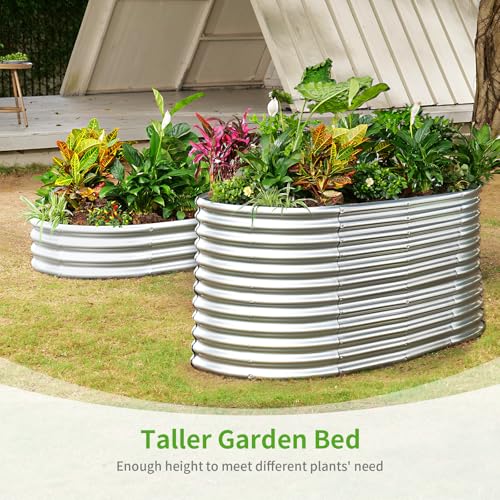 6x3x3ft Oval Galvanized Raised Garden Beds