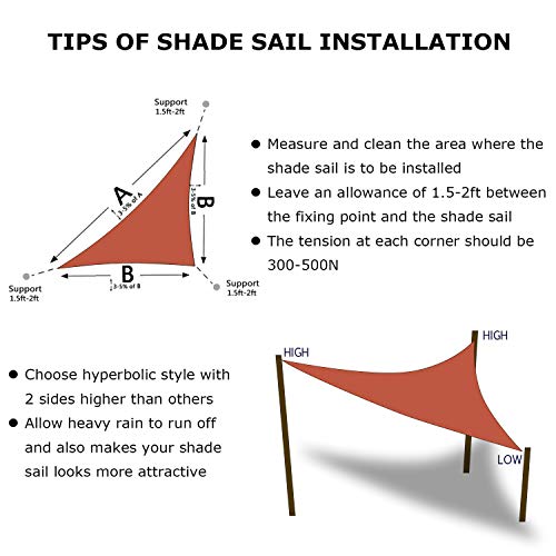 10'X10'X14' Sun Shade Sail Rust Red Curved Triangle (Rust Red / 10'X10'X14'custom)