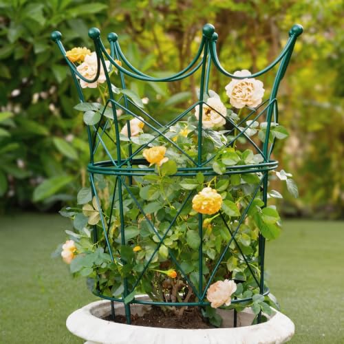 22.9" Peony Cage Sturdy Metal Plant Support for Peonies & Dahlias (Green / 22.9"x18.5")
