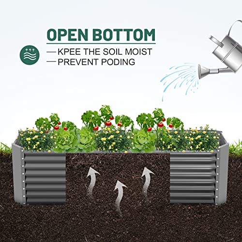 6×3×2 ft Galvanized Raised Garden Bed Kit