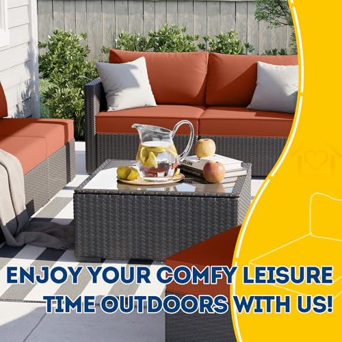 Outdoor Chair Cushions (Rust / 24"x24"x5" / 24"x13.5")