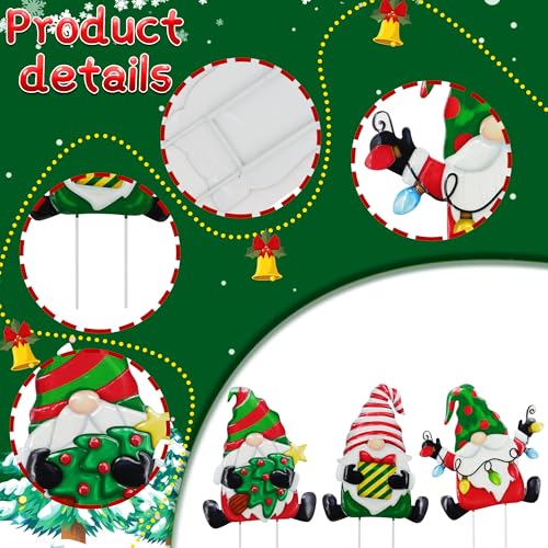 3 Pack Metal Christmas Yard Signs Decor for Multiple Stacked (Dwarf Christmas Tree)