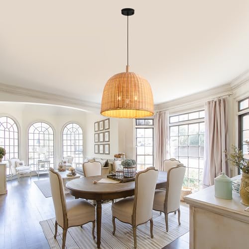 17.7" Rattan Pendant Light (Natural Rattan / 17.7" 3-Light)