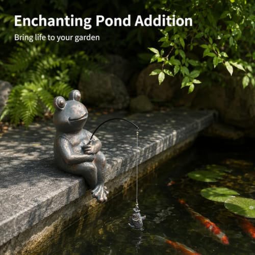 Frog Fishing Statue Garden Decor (Frog-gold Copper)