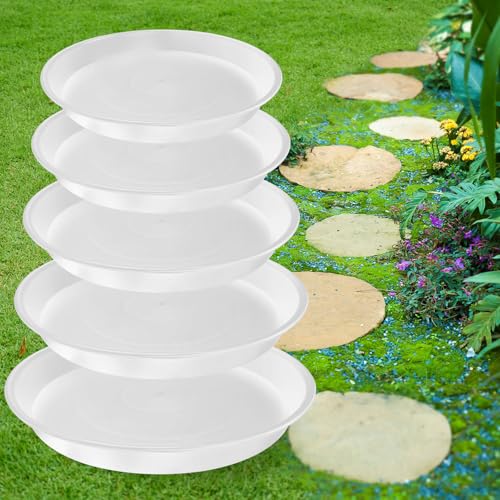 5 Size Round Stepping Stone Mold (8.7" 9.25" 10" 11.4" 12.6" / White)