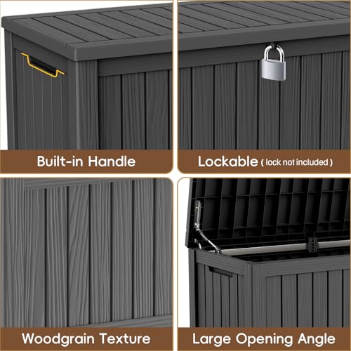 Outdoor Storage Box (Black / 180 Gallon)