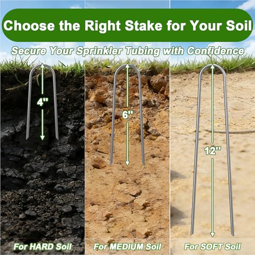 U Shaped Garden Stakes 4 Inch (4" x 80 Pcs)