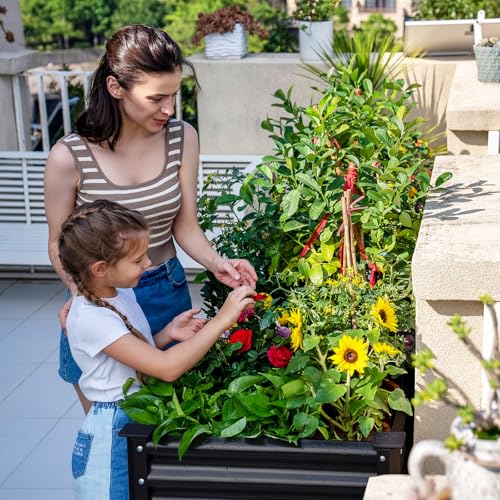 2Pcs Galvanized Raised Garden Bed with Legs (48×24×32in / Gray)