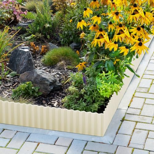 Corrugated Metal Garden Edging 8" x 20Ft (Cream yellow)