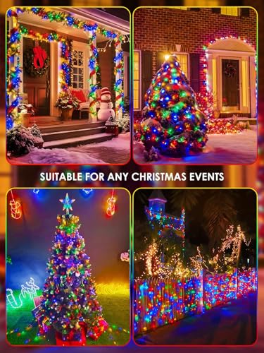 Solar Christmas Lights Outdoor 6 Pack 198FT 600LED String Lights Multicolor (Multicolor / 6 pack)