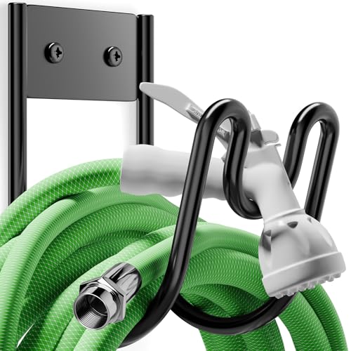 Black Metal Garden Hose Holder (2 Pack / Black)