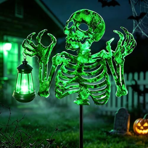 Halloween Skull Decor with Solar Light