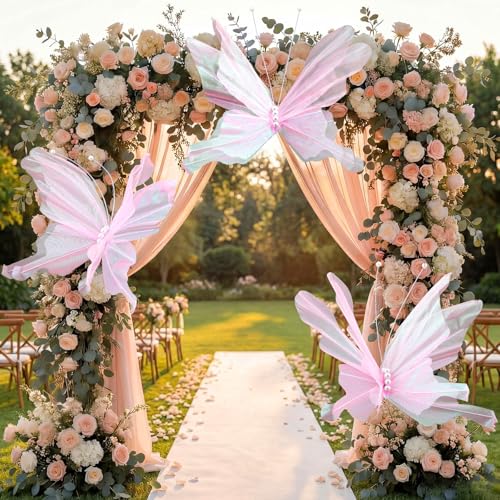 3 Pcs Giant Butterfly Decoration for Wedding Reception (Butterfly / Champagne Pink)