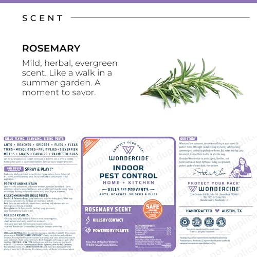 Indoor Pest Control Spray for Home & Kitchen Rosemary 32 oz (32 Fl Oz (Pack of 1))