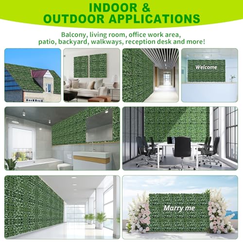 Artificial Ivy Privacy Fence Screen 60x100in Privacy Hedges Wall Faux UV