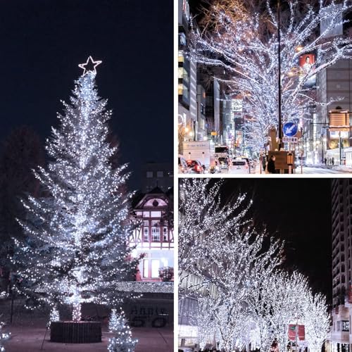 2pack 500LED Solar String Lights Outdoor Waterproof Red & White (Red & Cool White / 2PK-500LED)
