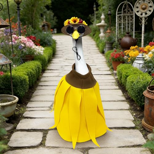 Porch Goose Statue (banana skirt goose)