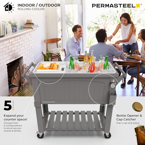 Party Cooler with Divider (80-Qt with Divider / Gray)