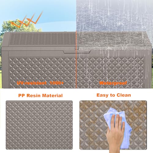 121 Gallon Outdoor Storage Box Waterproof (Gray / 121 Gallon)