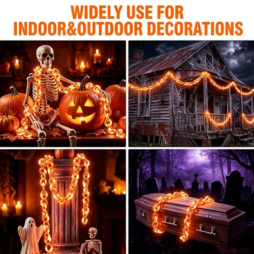 10 ft Halloween Chain Lights (Orange / 10FT)