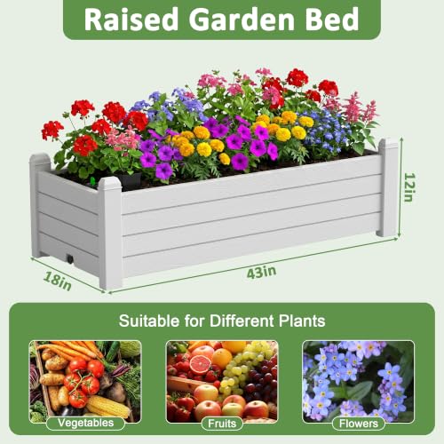 Small Raised Garden Bed (Ashen / 43.31*17.72*12.6)