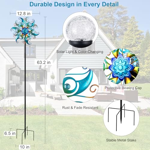 Solar Wind Spinner Outdoor (Peacock Feather)