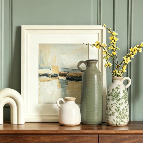 Vintage Vase Set of 3 with Handle (010 - Vintage Green)