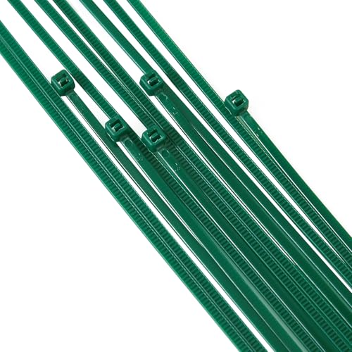 4 inch 3mm Dark Green Nylon Garden Cable Zip Ties Self Locking Cable Ties Twist Ties (200 Count)