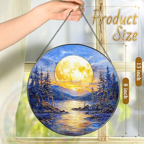 8'' Full Moon Over Forest Lake Suncatcher Ornament (Full Moon)