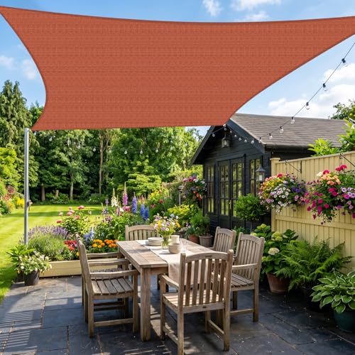 24'X31' Sun Shade Sail Rust Red Curved Square Customizable (Rust Red / 24'X31' custom)