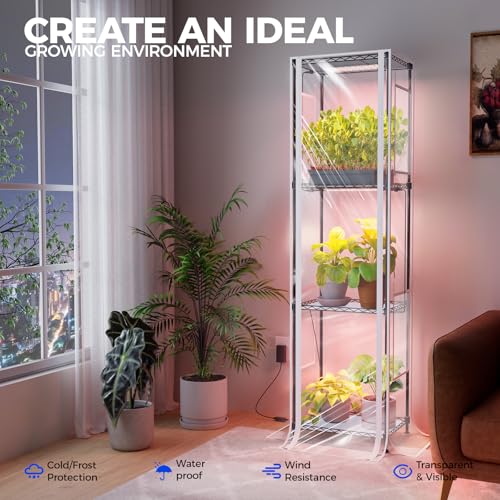 CX83Z Indoor Greenhouse with Grow Light (3 Spectrum-CX83Z / 15.7x11.8x59.1IN w/ Tent)