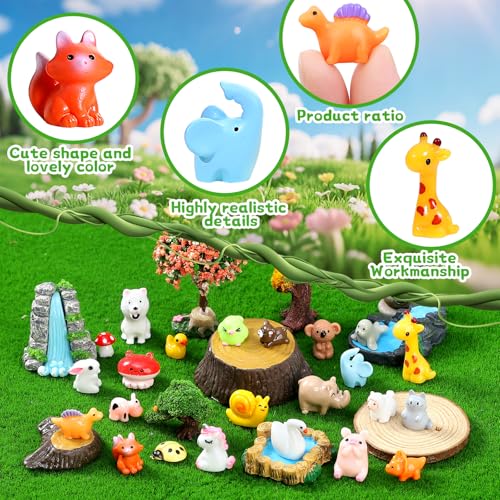 160PCS Mini Resin Animals (Multicolored 160pcs Resin Animals)