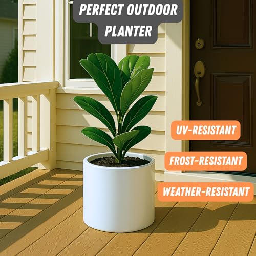 Large Planter for Indoor or Outdoor (Glossy White / 8 Inch)