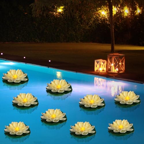 24 PCS Water Activated Floating Lights (Warm White / 6 inch 24pcs)