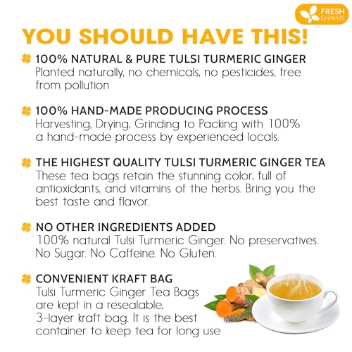 Premium 135 Bags Tulsi Turmeric Ginger Tea (135 Tea Bags)