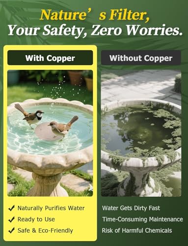 3 Pack Bird Bath Copper Disc (Copper Flower)